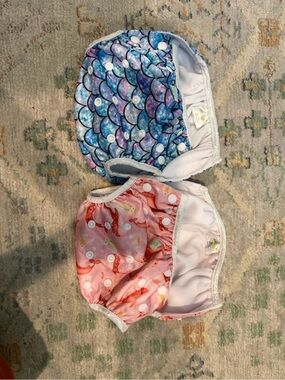 Reusable Kids Swim Diaper - Pink & Blue Mermaid Prints